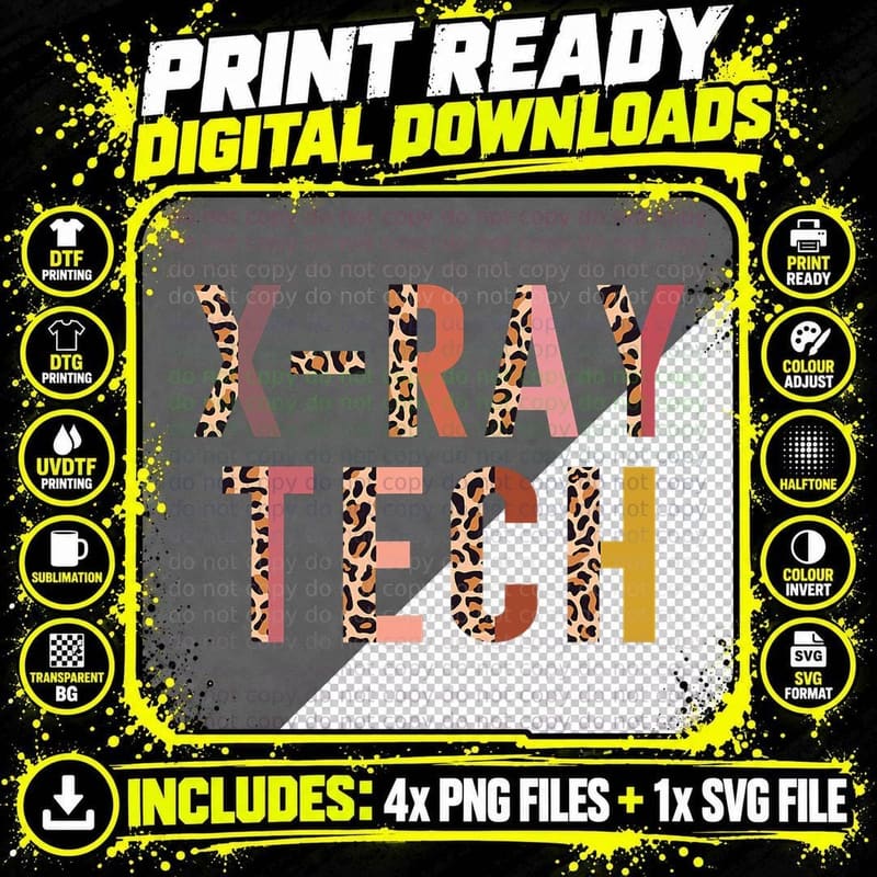 X-Ray Tech Grad Gift, Radiologist Technician for Women Png SVG Digital Bundle