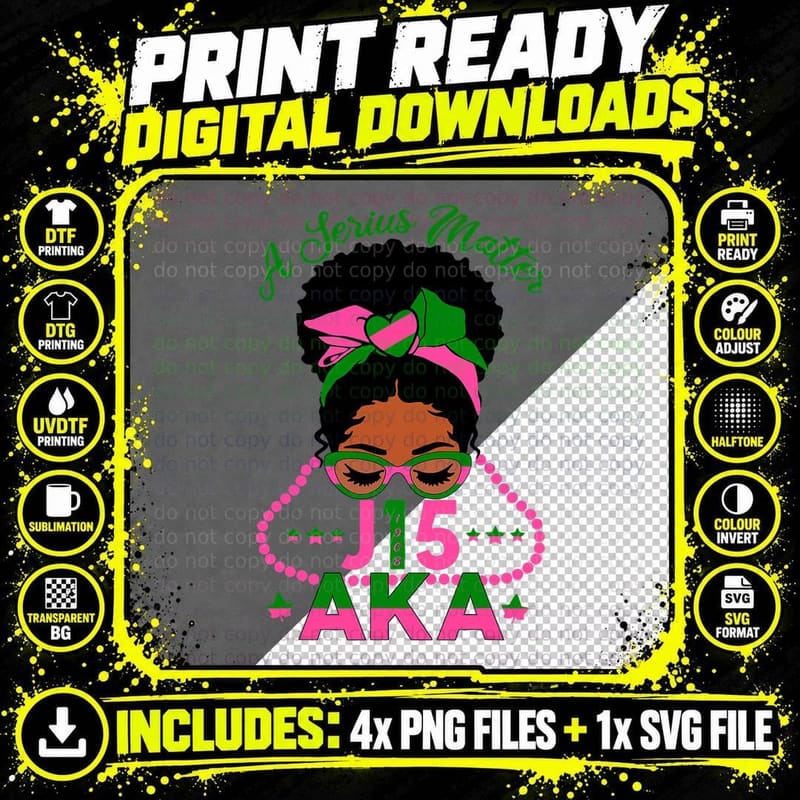 A Serious Matter Pearl Heart J15 Founder's Day AKA Women Png SVG Digital Bundle