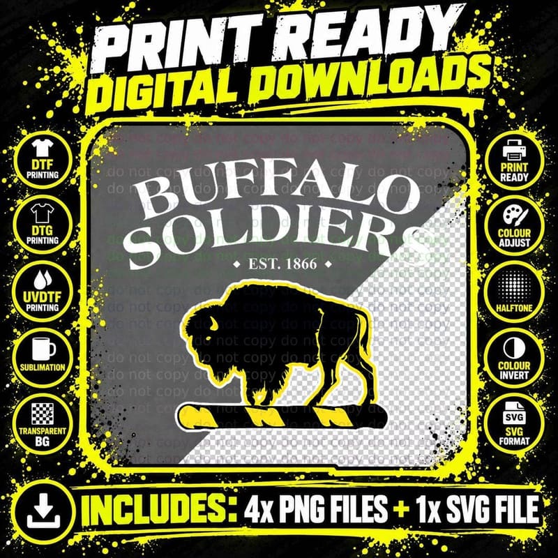 Buffalo Soldiers American Civil War T-Shirt Png SVG Digital Bundle