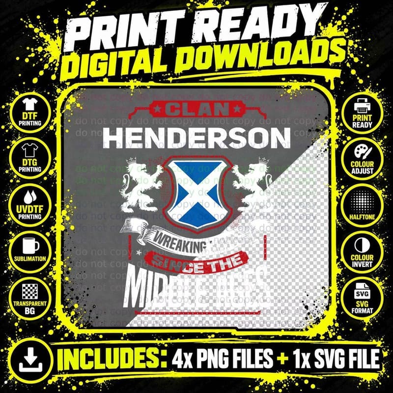 Clan Henderson Scottish Surname Family Reunion Scotland Png SVG Digital Bundle