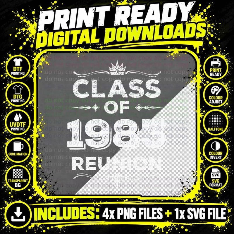 Class of 1983 Reunion Class of 83 Reunion 1983 Class Png SVG Digital Bundle