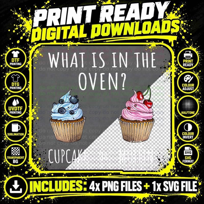 Cupcake T-Shirt, Whipped Cream Frosting Png SVG Digital Bundle