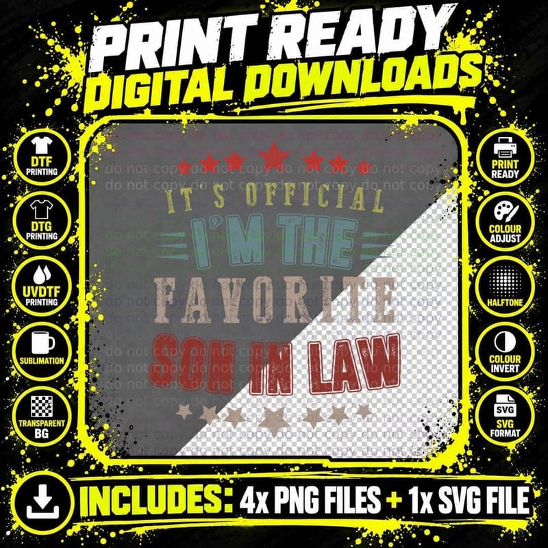 Favorite Son in Law It's Official Family Reunion Son in Png SVG Digital Bundle