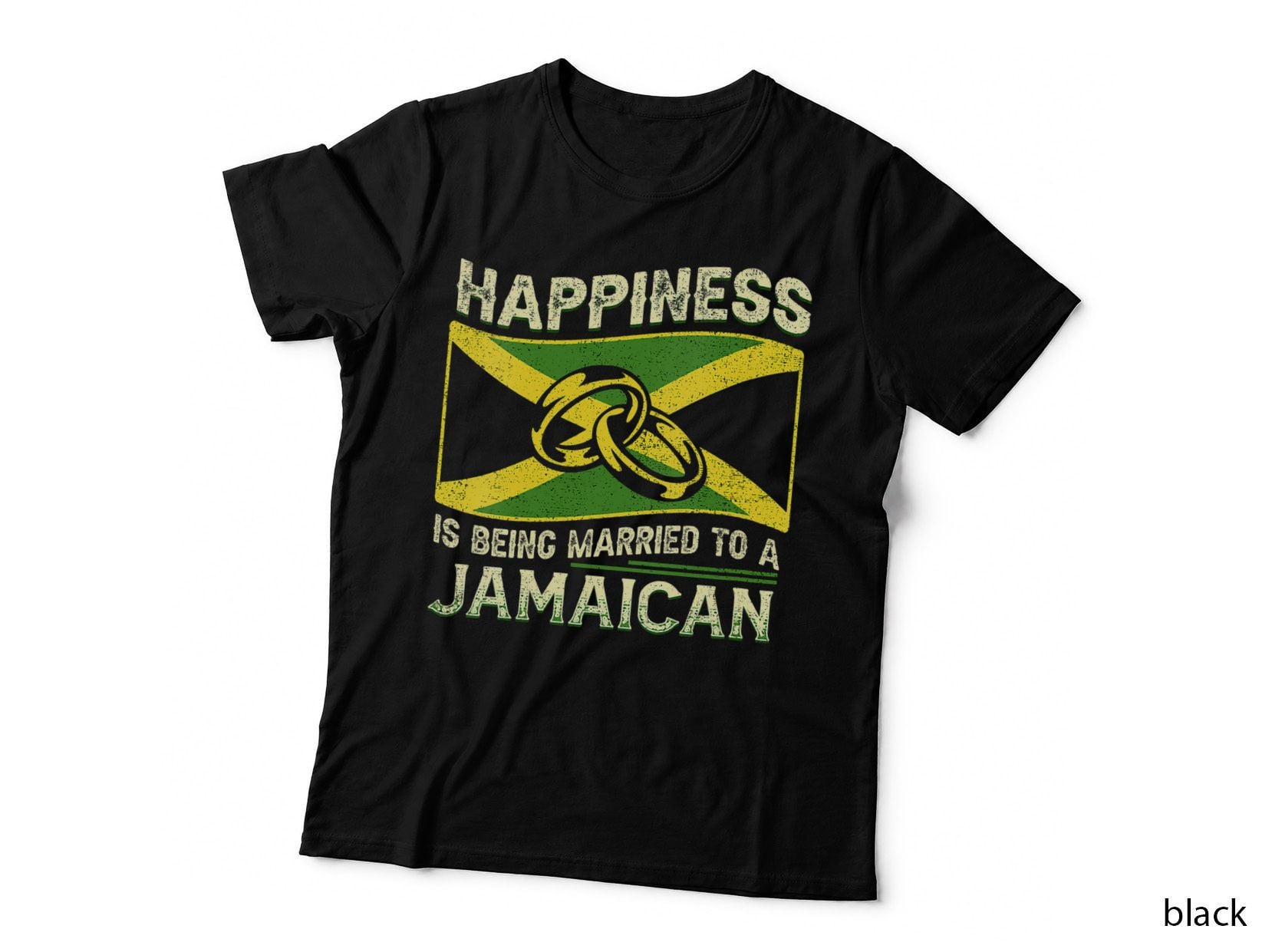 Happiness Is Being Married to a Jamaican Just Married T-Shirt