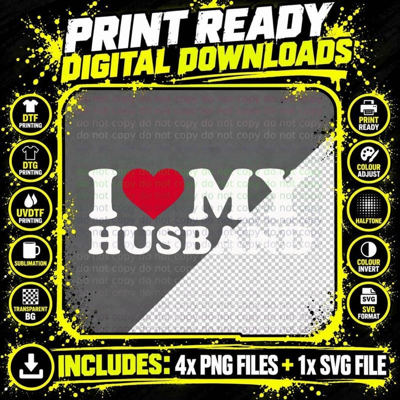 I Love My Husband T-Shirt Png SVG Digital Bundle