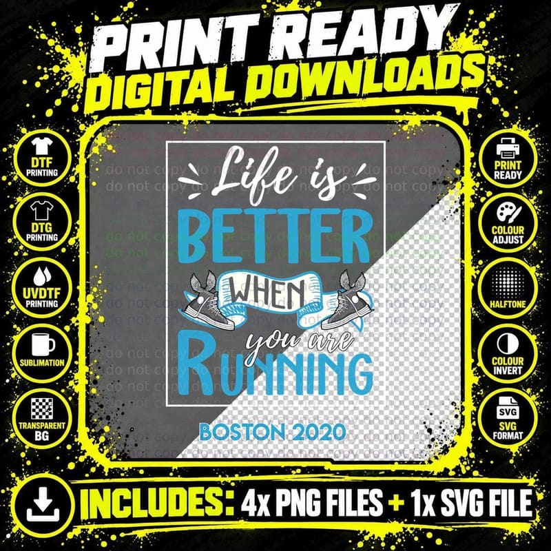 Life Is Better When You Are Running T-Shirt Png SVG Digital Bundle