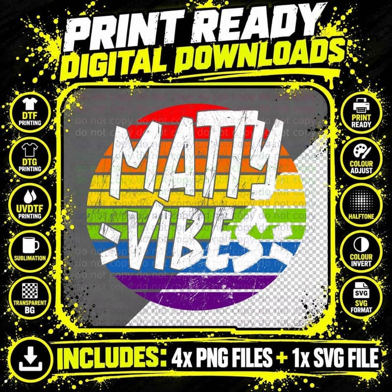 Matty Vibes Matching Squad Family Reunion Last Name Png SVG Digital Bundle