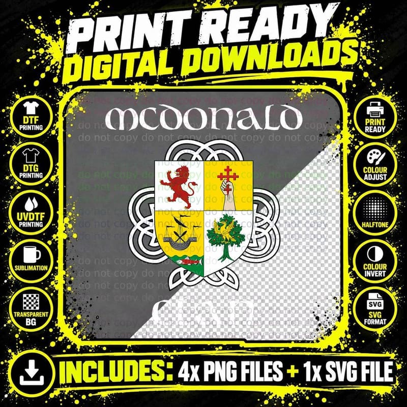 Mcdonald Family Crest Shirt, Irish Reunion T Shirt Png SVG Digital Bundle