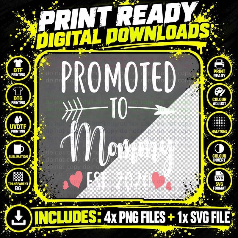 Mommy Love Hearts T-Shirt, Mommy & Me Style Png SVG Digital Bundle