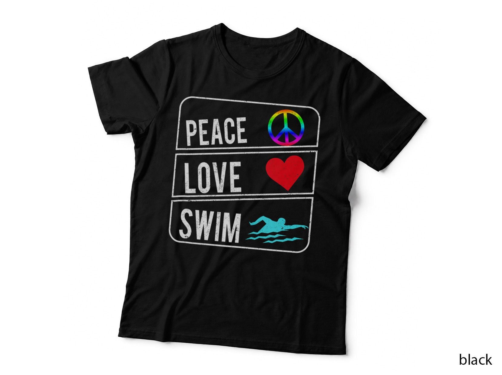 Peace Love Swim Coach Player Parent Swimmers Gift, Love Gift T-Shirt