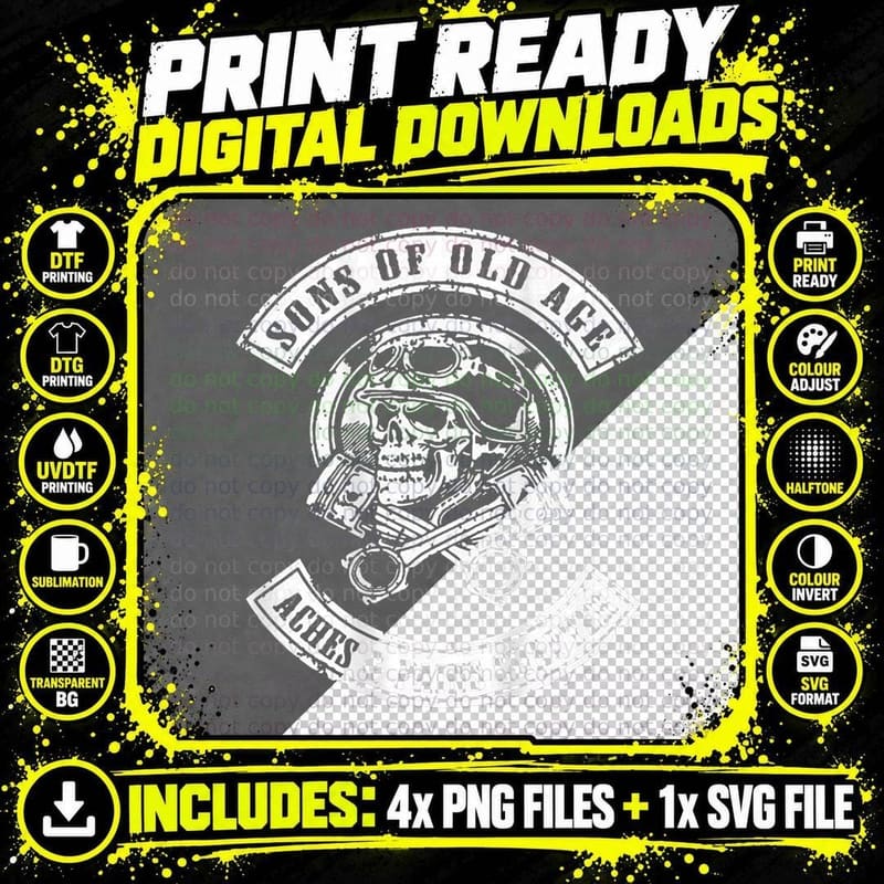 Sons of Old Age Aches and Pains Chapter (on Back) T-Shirt Png SVG Digital Bundle