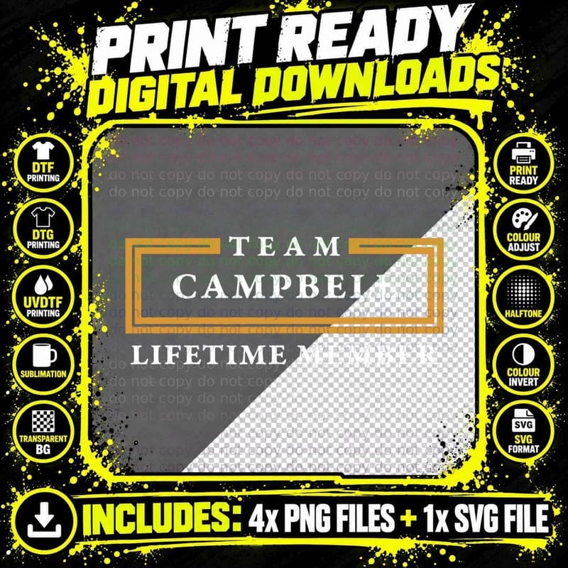 Team Campbell Shirt Clan Family Name Surname Family Png SVG Digital Bundle