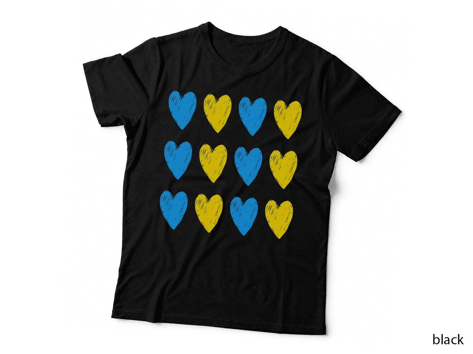 Ukrainian Hearts Support Ukraine Blue Yellow Flag Colors Top T-Shirt
