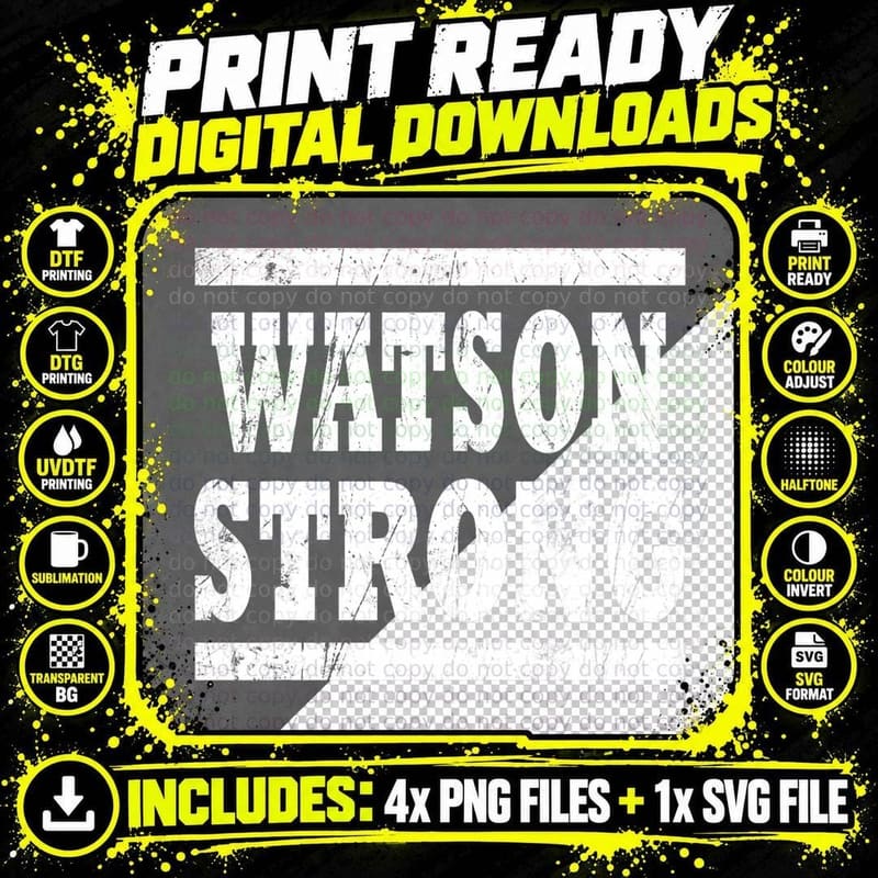 Watson Strong Squad Family Reunion Last Name Team Custom Png SVG Digital Bundle