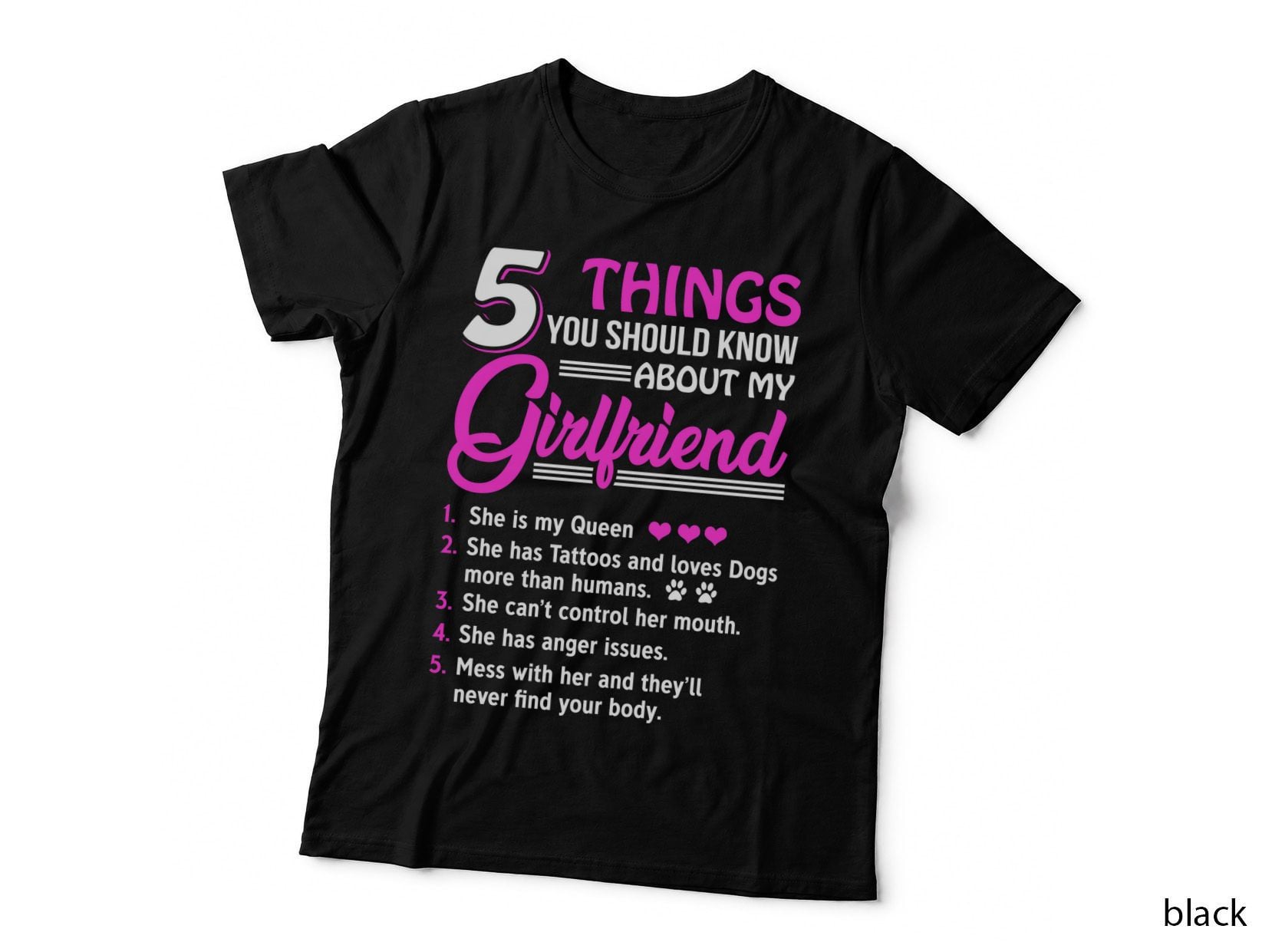 5 Things You Should Know About My Girlfriend T-Shirt, Romantic Relationship