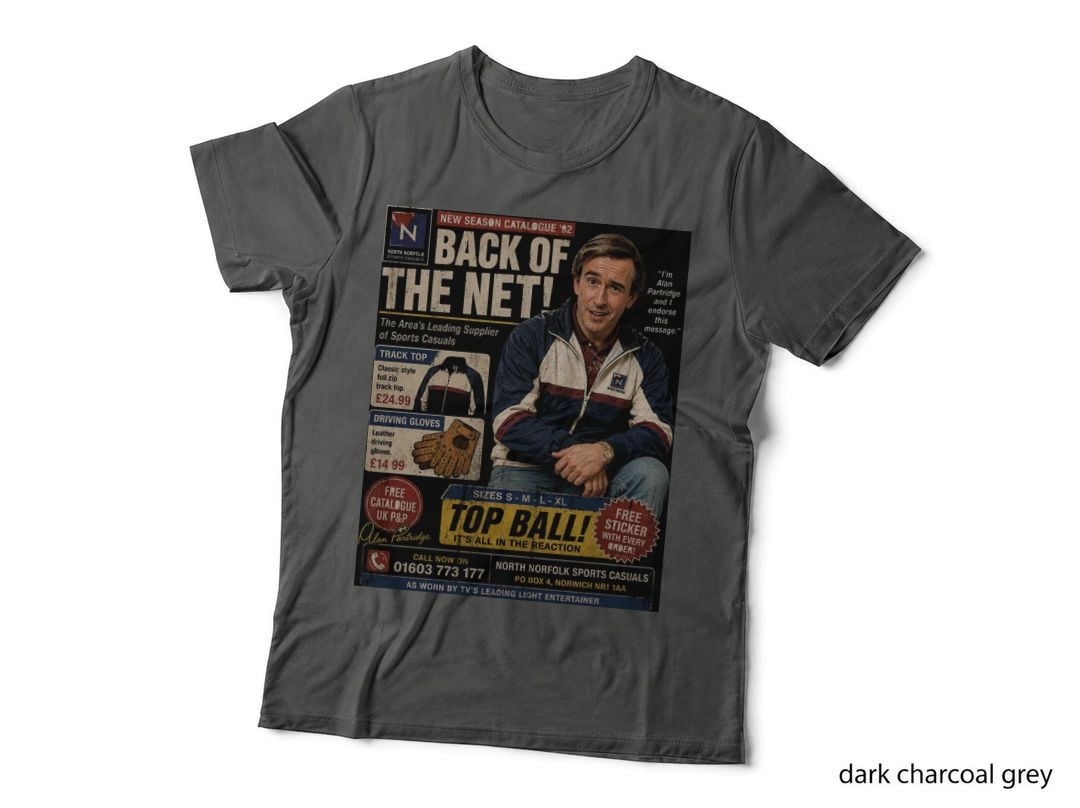 Alan Partridge Back of the Net Halftone T-Shirt, British Comedy Hoodie