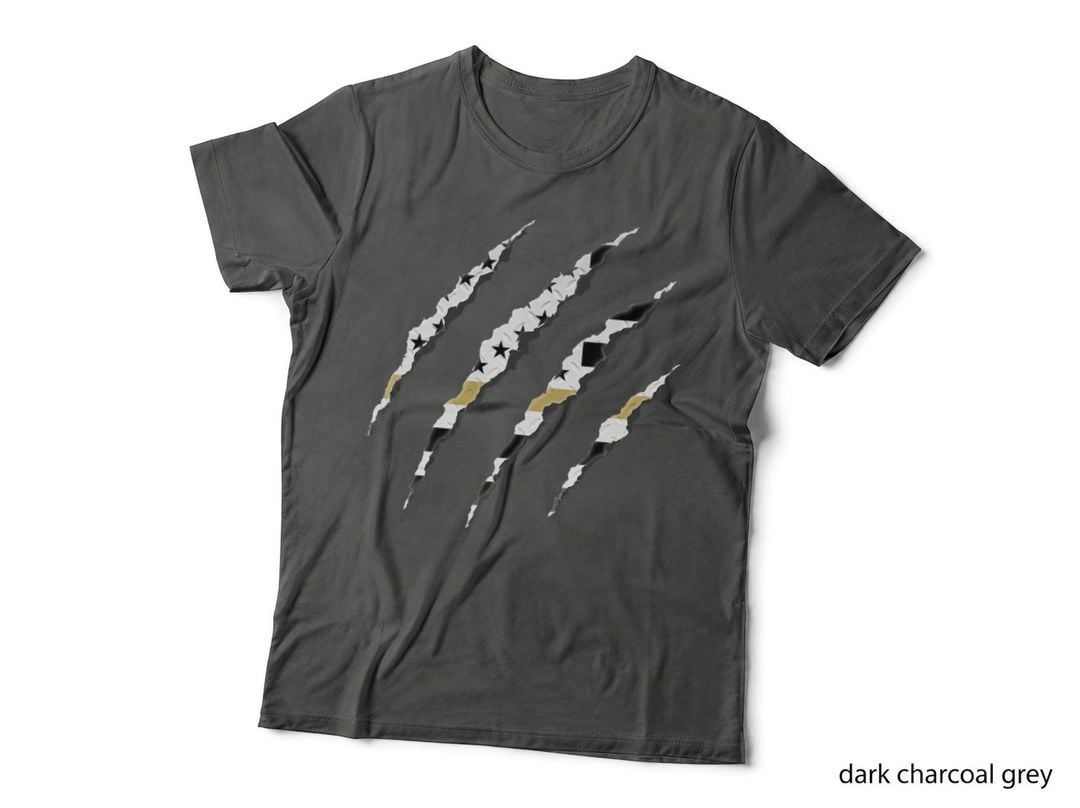 Claw Marks Thin Blue Line T-Shirt, Patriotic Design, Law Enforcement Support