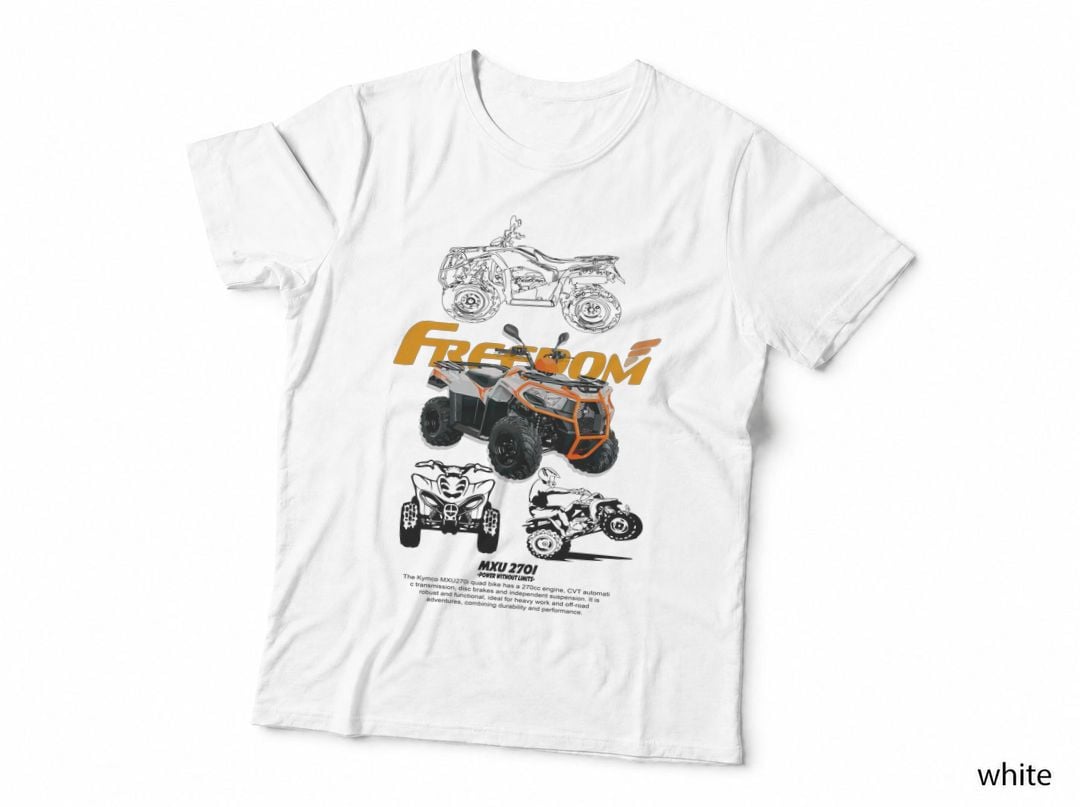 Freedom Quad Bike T-Shirt, Orange ATV off Road Tee, Gift for Four Wheeler Riders