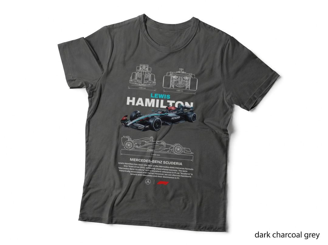 Lewis Hamilton Mercedes W14 T-Shirt, Petronas Silver Arrow Tee