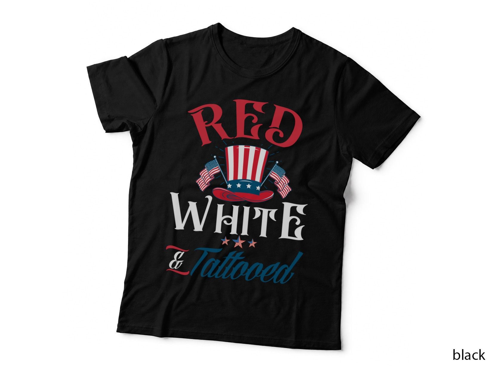 Red White and Tattooed T-Shirt, Patriotic, 4th July Apparel