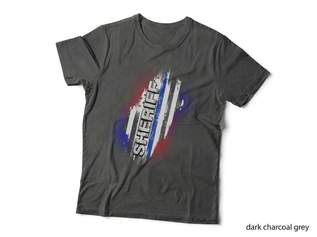 Sheriff T-Shirt, Patriotic Design, Law Enforcement Apparel