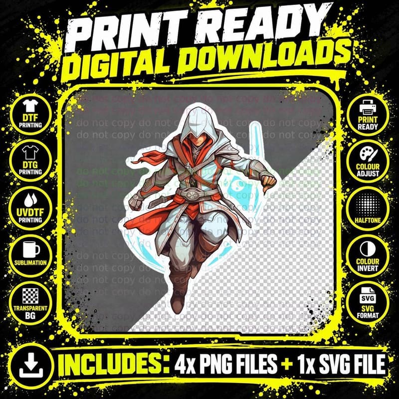 Assassins Creed Sticker It's a Good Life We Lead Png SVG Digital Bundle