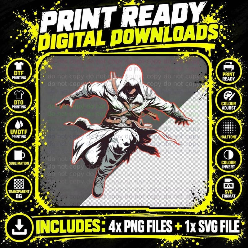 Assassins Creed Sticker Requiescat in Pace. T-Shirt Png SVG Digital Bundle
