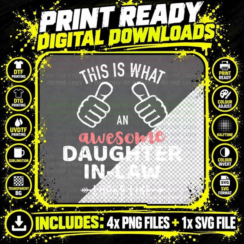 Awesome Daughter-In-Law T-Shirt, Mother-In-Law Gift Png SVG Digital Bundle