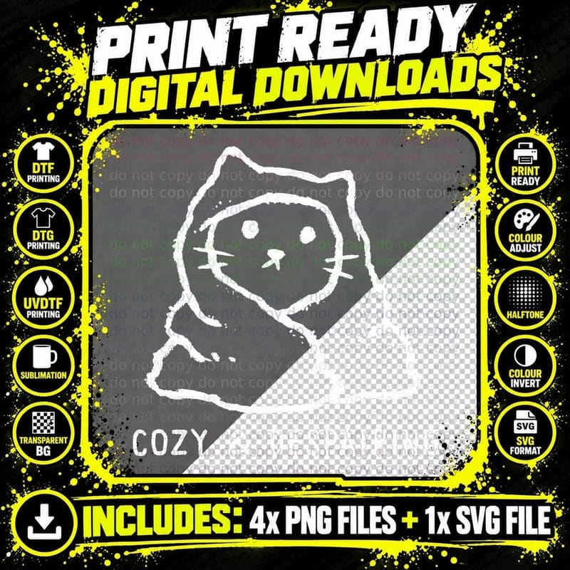 Cozy and Despairing T-Shirt Png SVG Digital Bundle