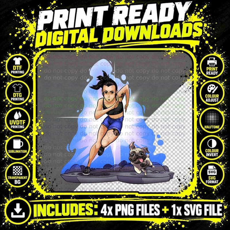 Emily & Pug T-Shirt Png SVG Digital Bundle