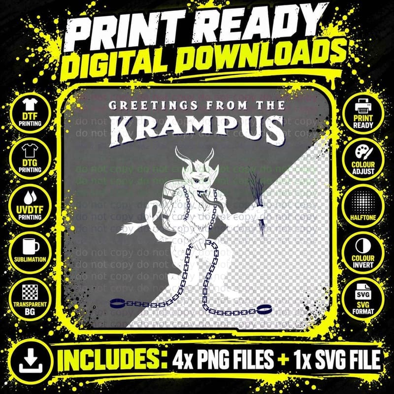 Greetings from the Krampus T-Shirt Png SVG Digital Bundle