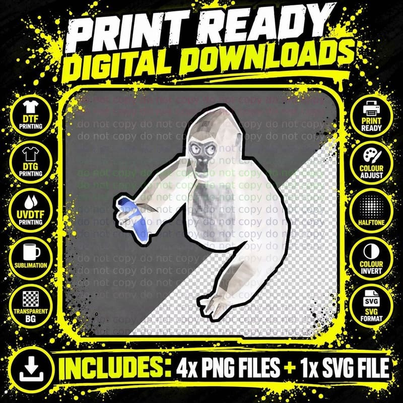 Here Banana- Gorilla Tag T-Shirt Png SVG Digital Bundle
