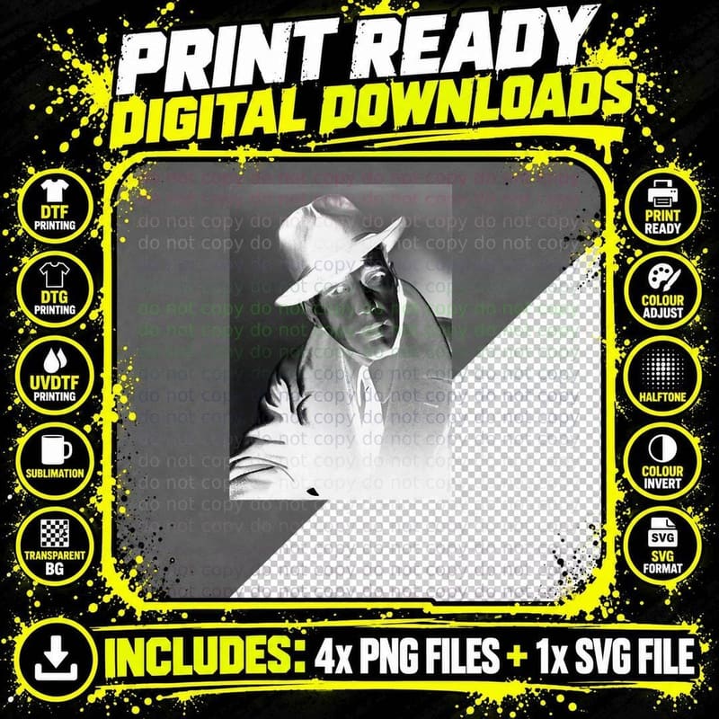 Humphrey Bogart in Brother Orchid, 1940 T-Shirt Png SVG Digital Bundle