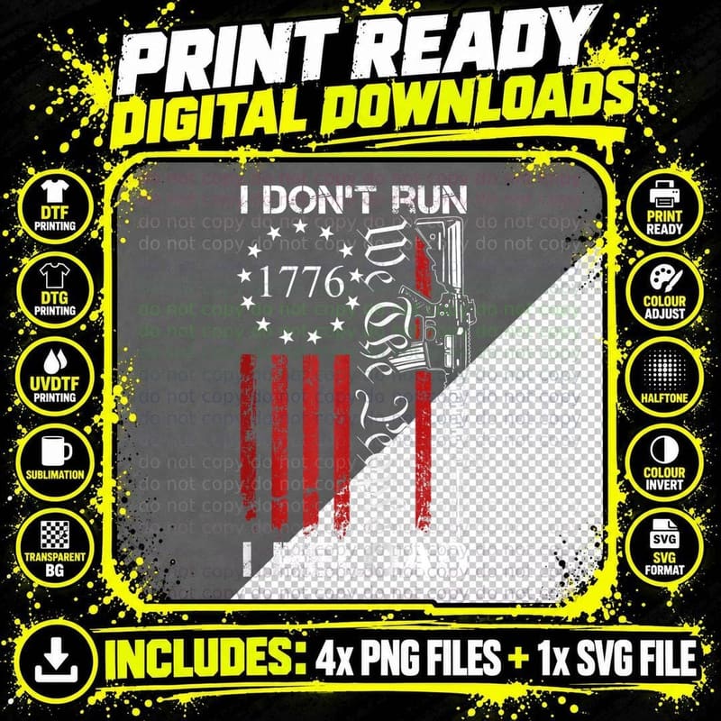 I Don't Run I Reload AR15 T-Shirt, Patriotic Png SVG Digital Bundle