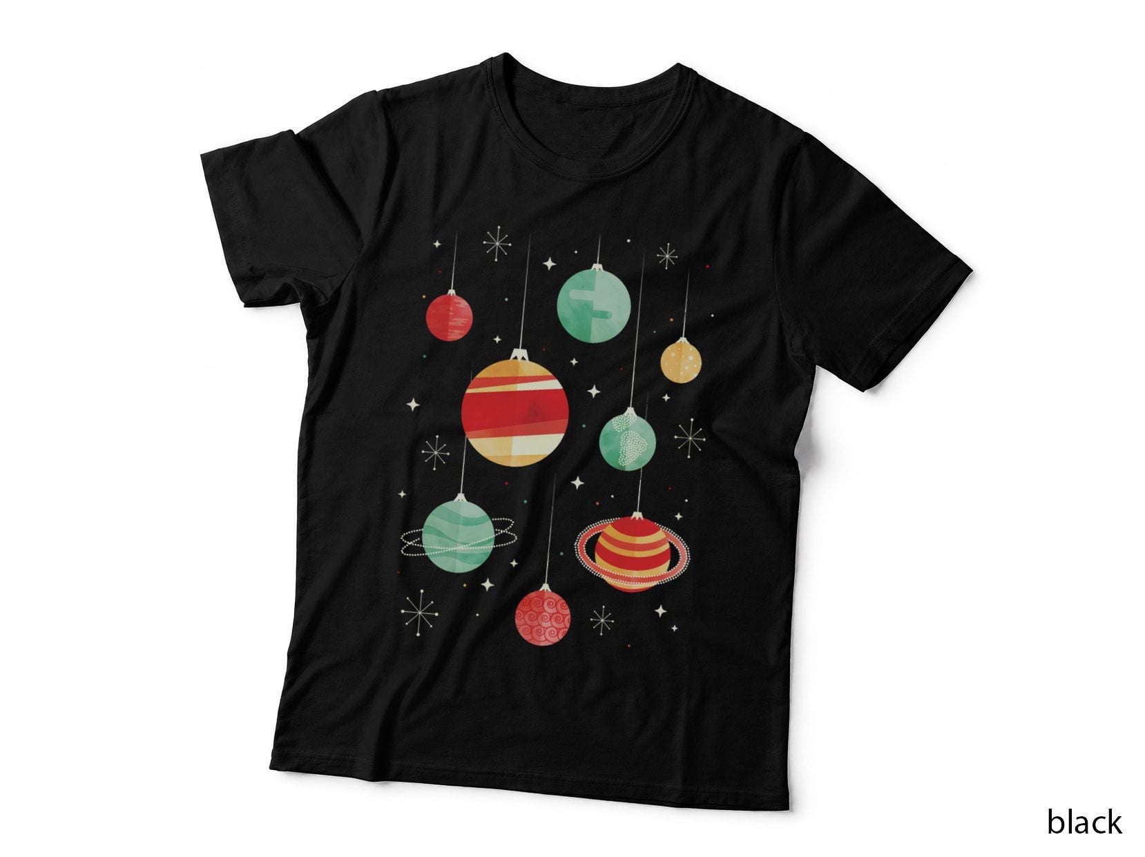 Joy to the Universe T-Shirt, Space Planets Print, Holiday Space Theme
