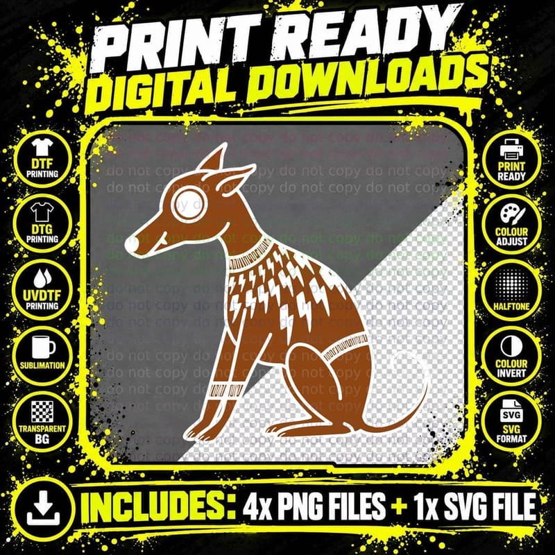Lightning Bolt Gingerhound T-Shirt Png SVG Digital Bundle