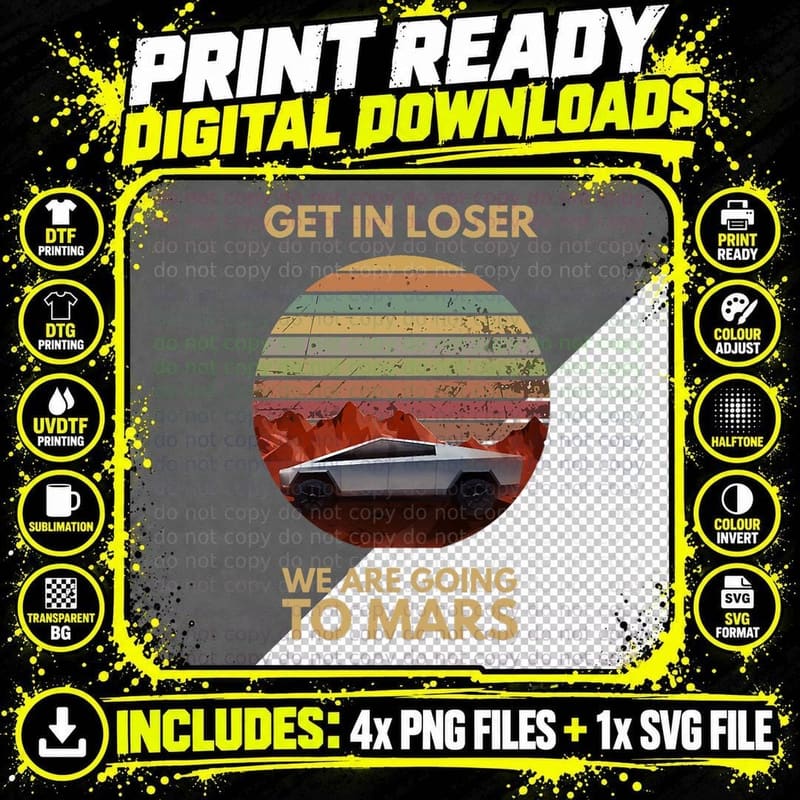 Mars Rover T-Shirt, Space Exploration Style Png SVG Digital Bundle