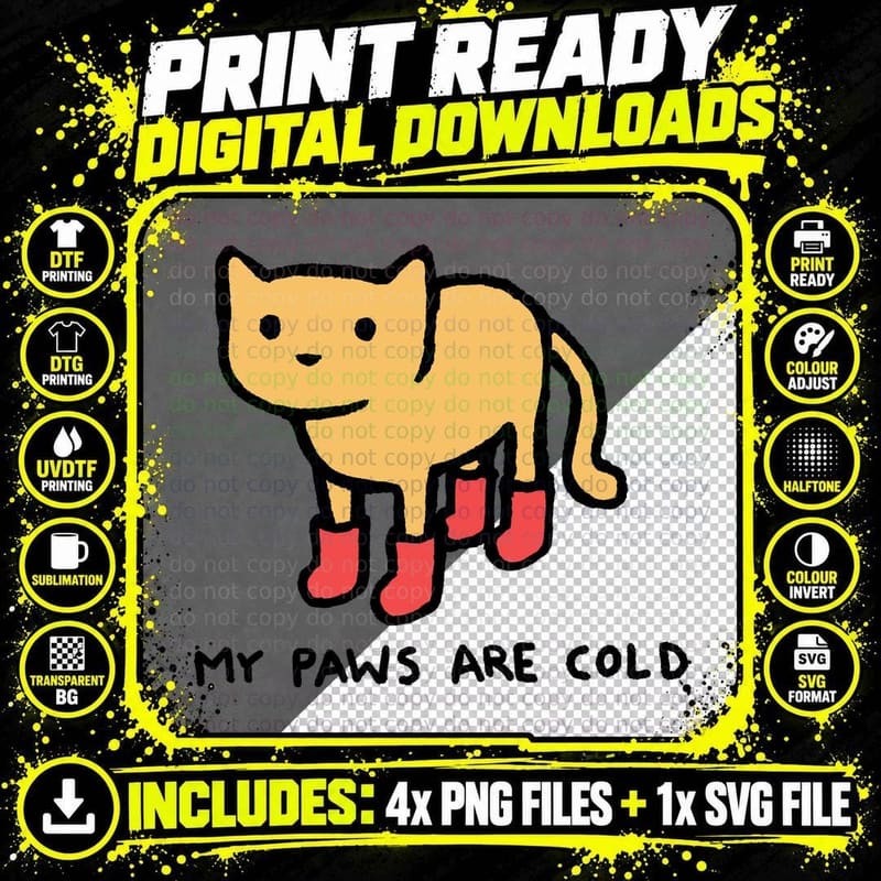 My Paws Are Cold T-Shirt Png SVG Digital Bundle