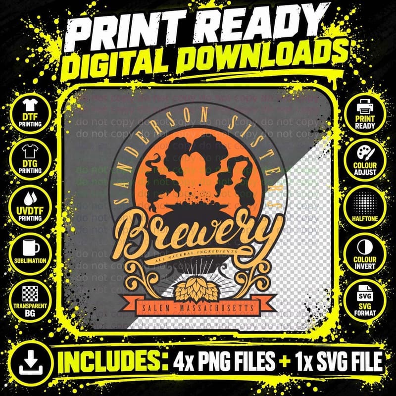 Sanderson Sisters Brewery T-Shirt Png SVG Digital Bundle