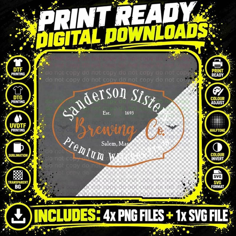 Sanderson Sisters Brewing Company T-Shirt Png SVG Digital Bundle