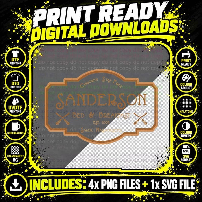 Sanderson Sisters Sanderson Sisters Cottage Essential Png SVG Digital Bundle