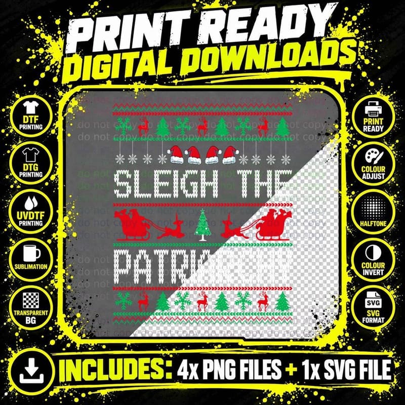 Sleigh the Patriarchy T-Shirt Png SVG Digital Bundle