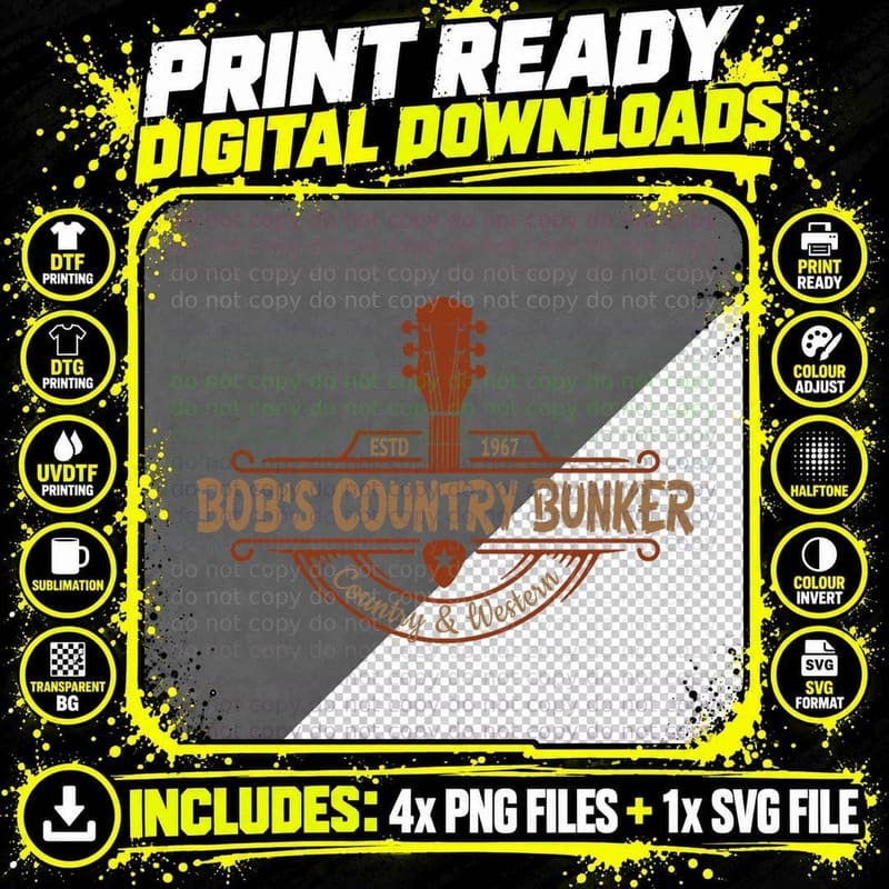 The Blues Brothers Bob's Country Bunker T-Shirt Png SVG Digital Bundle