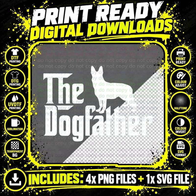 The Dogfather German Shepherds T-Shirt Png SVG Digital Bundle