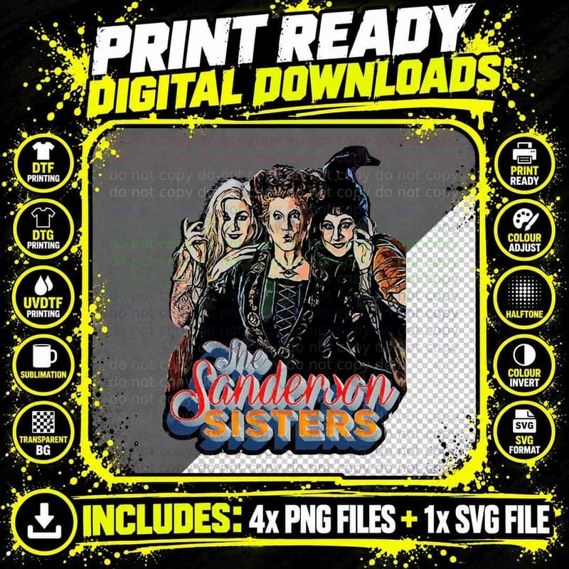 The Sanderson Sisters Essential T-Shirt Png SVG Digital Bundle