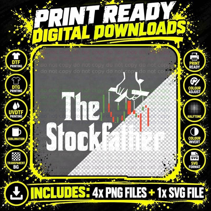 The Stockfather Trading Stock Market Crypto Bitcoin Png SVG Digital Bundle