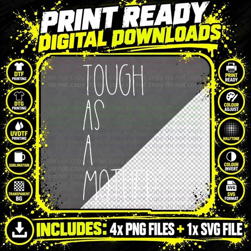 Tough as a Mother Pullover Hoodie, Momma Loves Her Png SVG Digital Bundle