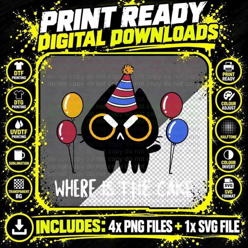 Where Is the Cake T-Shirt Png SVG Digital Bundle