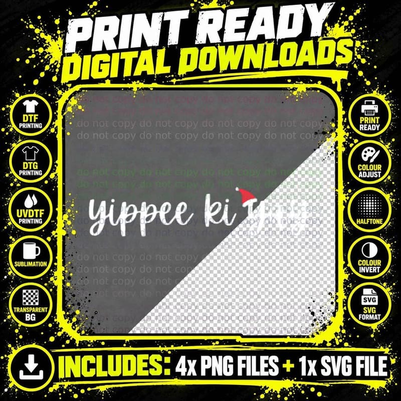 Yippee Ki Yay T-Shirt, Patriotic Apparel Png SVG Digital Bundle