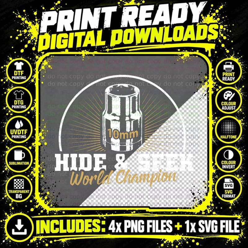 10mm Socket Hide and Seek World Champion T-Shirt Png SVG Digital Bundle